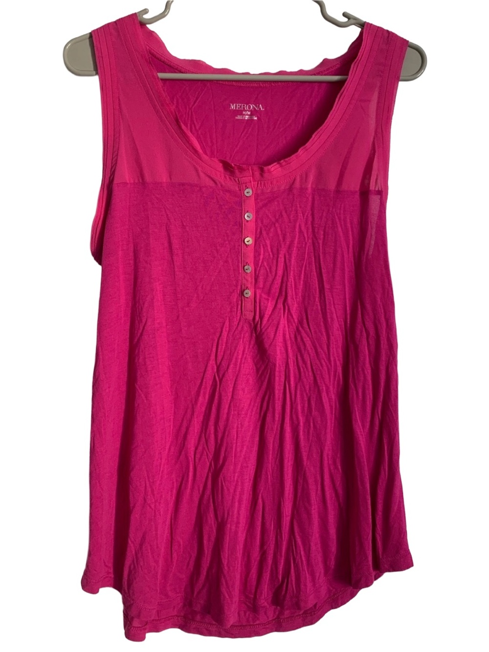 MERONA Women’s Dark Pink Sleeveless Rayon Tank Top